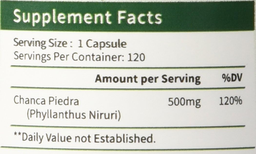 Natural Chanca Piedra with Phyllanthus Niruri Herb Extract - Dietary Supplement for Kidney and Gallbladder Health