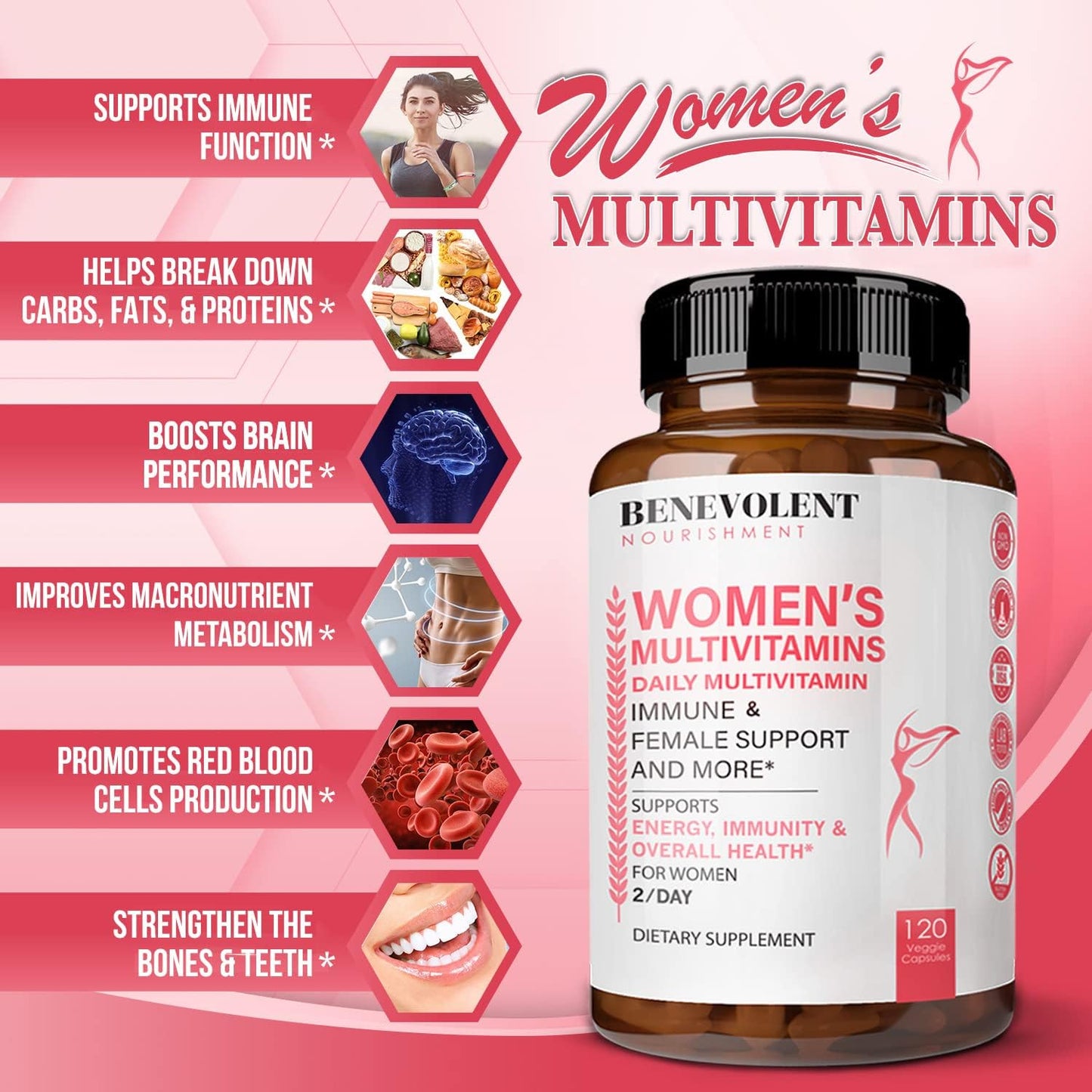 Natural Chlorophyll Liquid Drops & Women's Multivitamin - 4X Potency for Healthy Skin & Internal Deodorant - Daily Vitamins with Biotin, Calcium, Magnesium for Women
