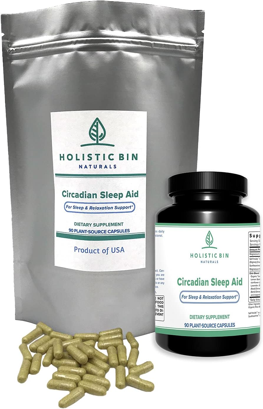Natural Circadian Sleep Aid for Adults | Non-Habit Forming with L-Theanine, Magnesium, Valerian Root & More | Holistic Blend for Quality Sleep