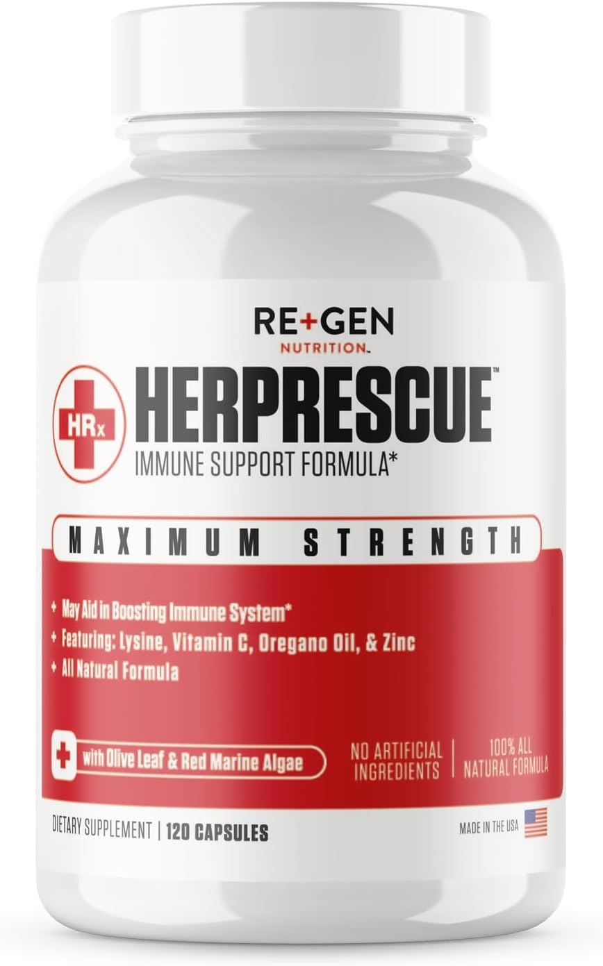 Natural Cold Sore Care Supplement for Adults - Skin Rescue Formula with Vitamin C & Lysine for Immune Health and Clear Skin