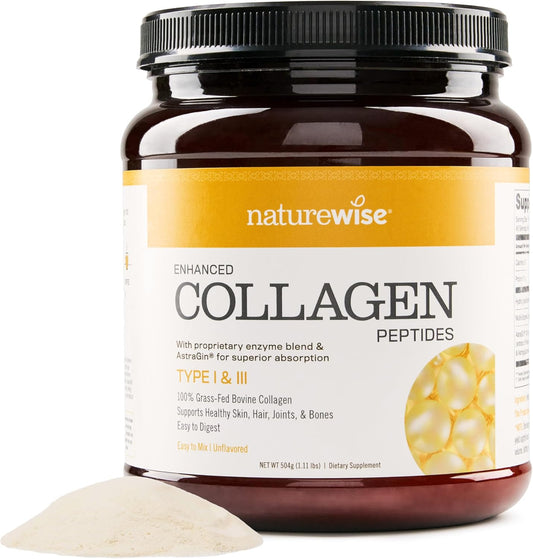 Natural Collagen Peptides Powder for Women - Grass-Fed Type 1 & 3 - Promotes Healthy Hair, Skin, and Nails - Non-GMO, Dairy & Soy Free - Unflavored - 45 Servings