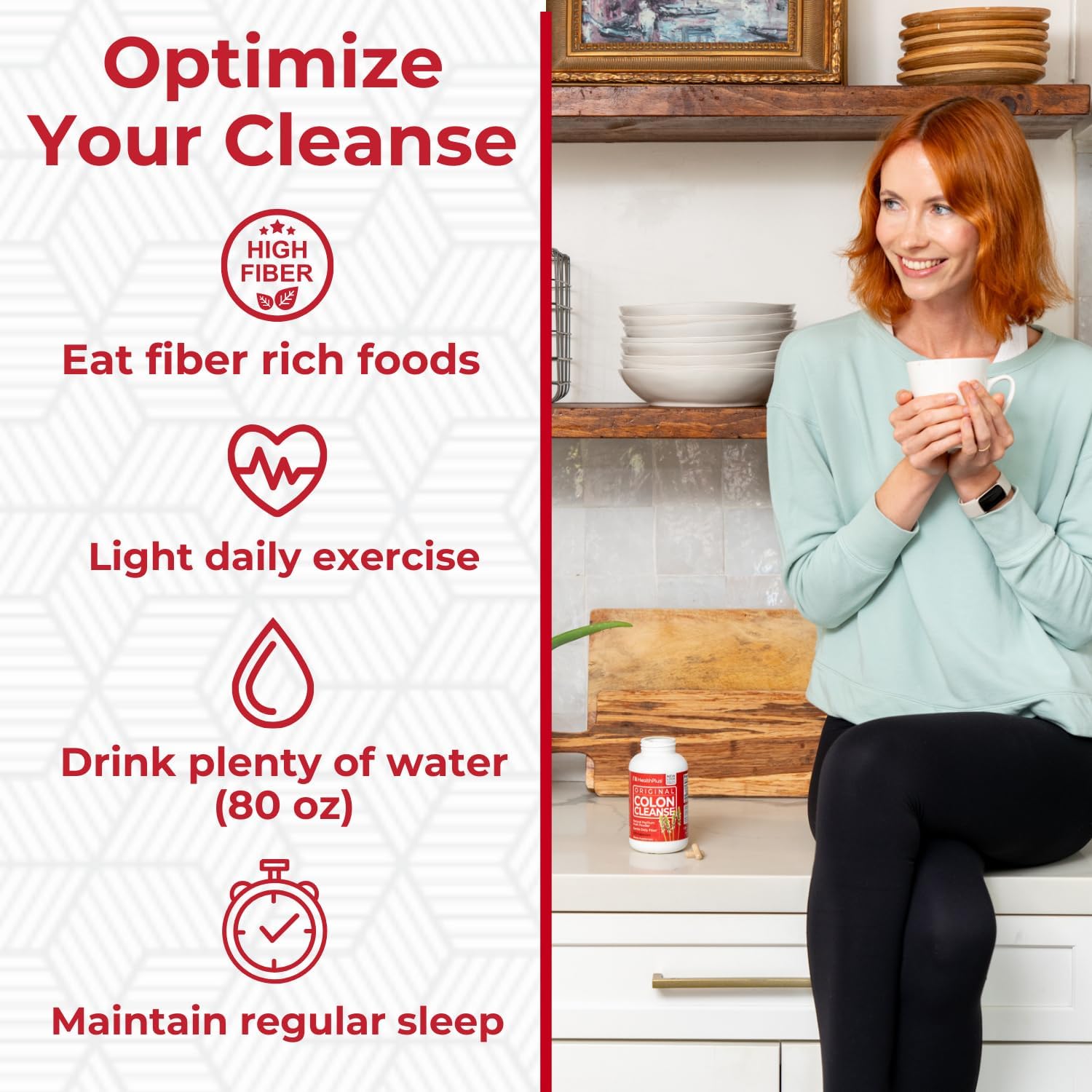 Natural Colon Cleanse Fiber Capsules for Digestive Support, Bloating Reduction, and Heart Health - 200 Capsules, 33 Servings