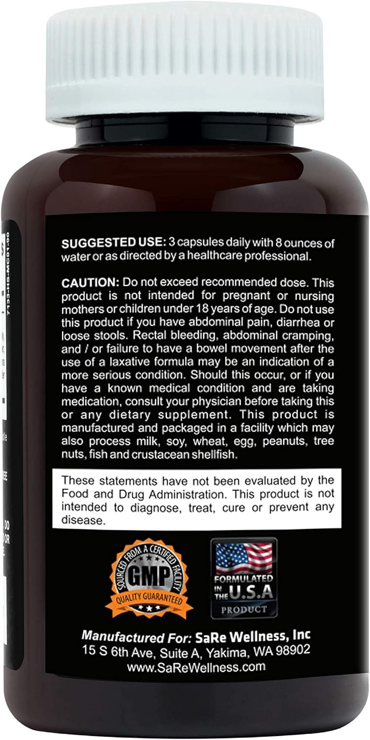 Natural Colon Cleanse Pills with Fiber & Probiotics for Energy & Constipation Relief - 90 Herbal Capsules with Psyllium Husk Powder, Glucomannan, Aloe