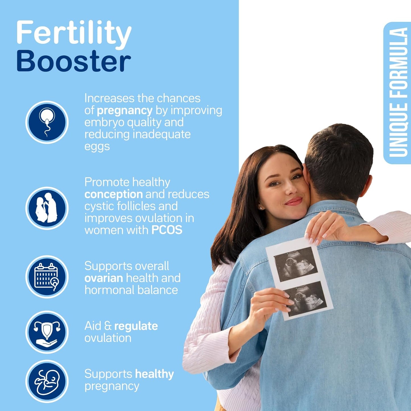 Natural Conception Fertility Vitamins for Women - Prenatal Support with Myo-Inositol, D-Chiro Inositol, Folate - Regulates Cycle, Aids Ovulation, Hormonal & Ovarian Support - Vitex - 30 Day Supply