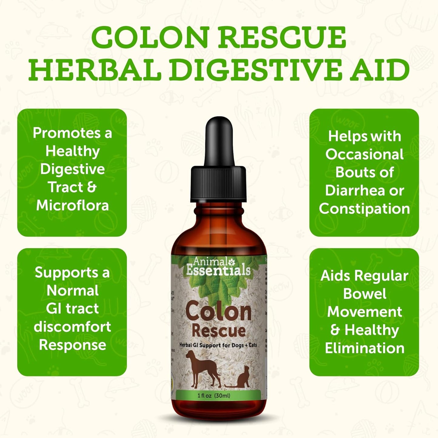 Natural Constipation Relief for Dogs & Cats - Stool Softener with Slippery Elm, Marshmallow Root, Licorice Root - 1 Fl Oz