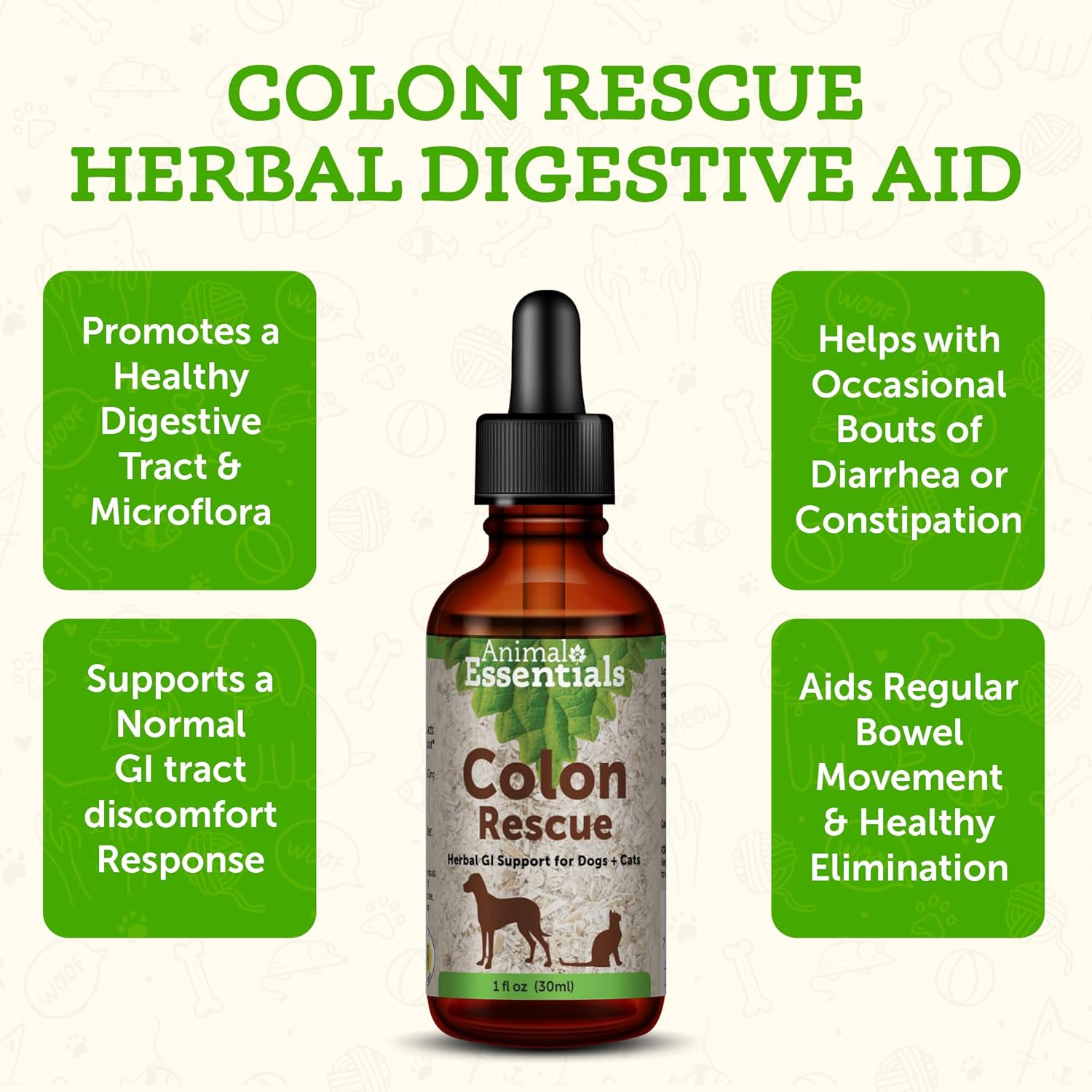 Natural Constipation Relief for Dogs & Cats - Stool Softener with Slippery Elm, Marshmallow Root, Licorice Root - 1 Fl Oz
