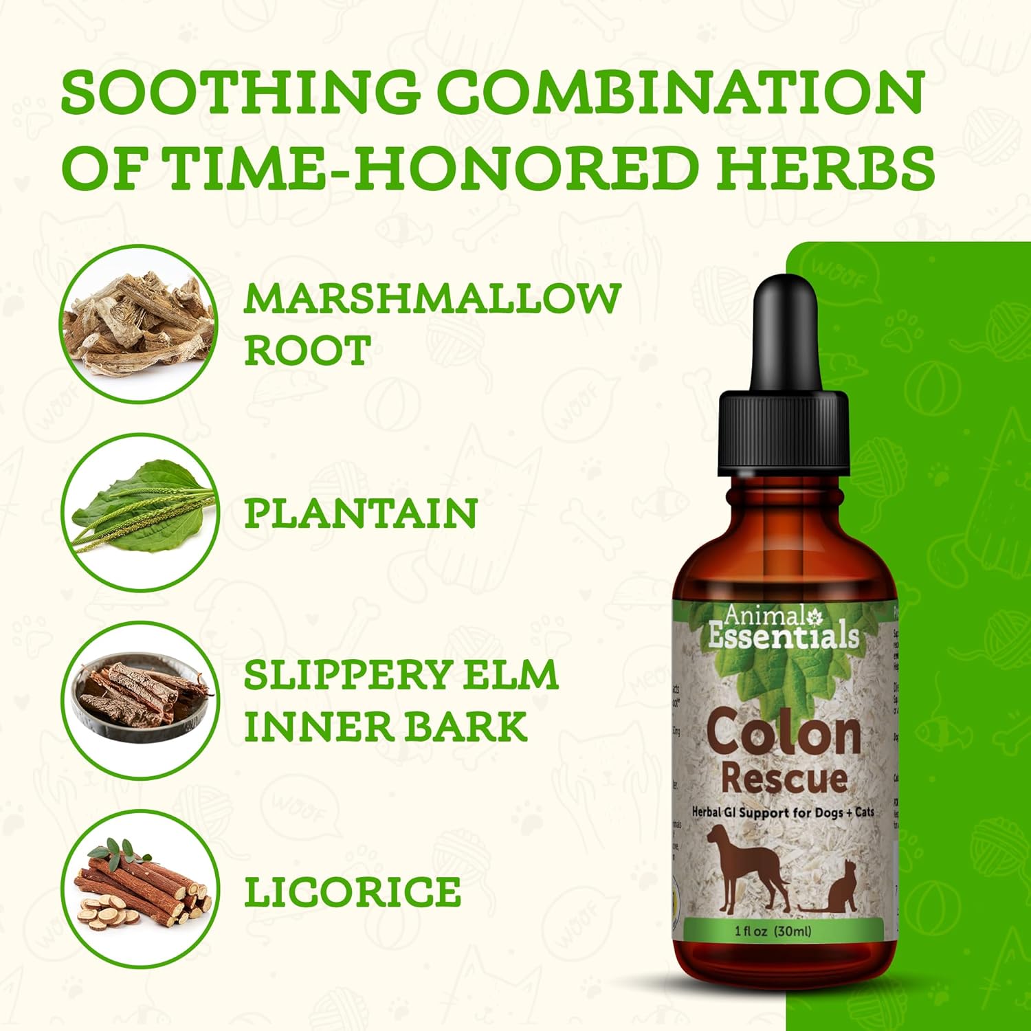 Natural Constipation Relief for Dogs & Cats - Stool Softener with Slippery Elm, Marshmallow Root, Licorice Root - 1 Fl Oz