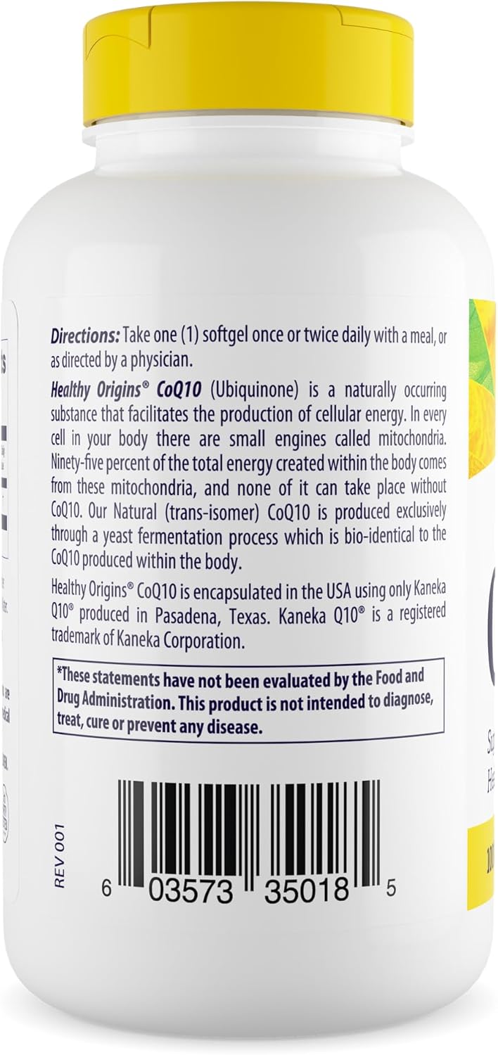 Natural CoQ10 (Kaneka Q10) 100mg Softgels - Heart Health & Energy Supplement - Gluten-Free & Non-GMO - 300 Count