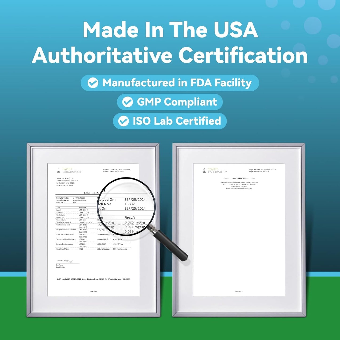 Natural Creatine Monohydrate Capsules for Muscle Building, Endurance & Strength - Workout Supplement for Men & Women - Non-GMO, Gluten Free - 60 Capsules