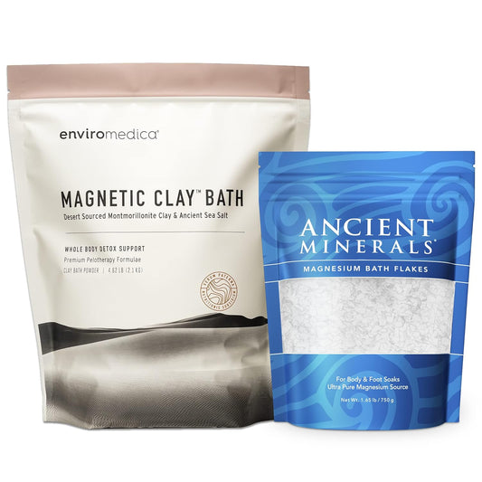Natural Detox Magnesium Bath Flakes for Relaxation, Wellness & Muscle Relief - Enviromedica Magnetic Clay - High-Absorption Formula