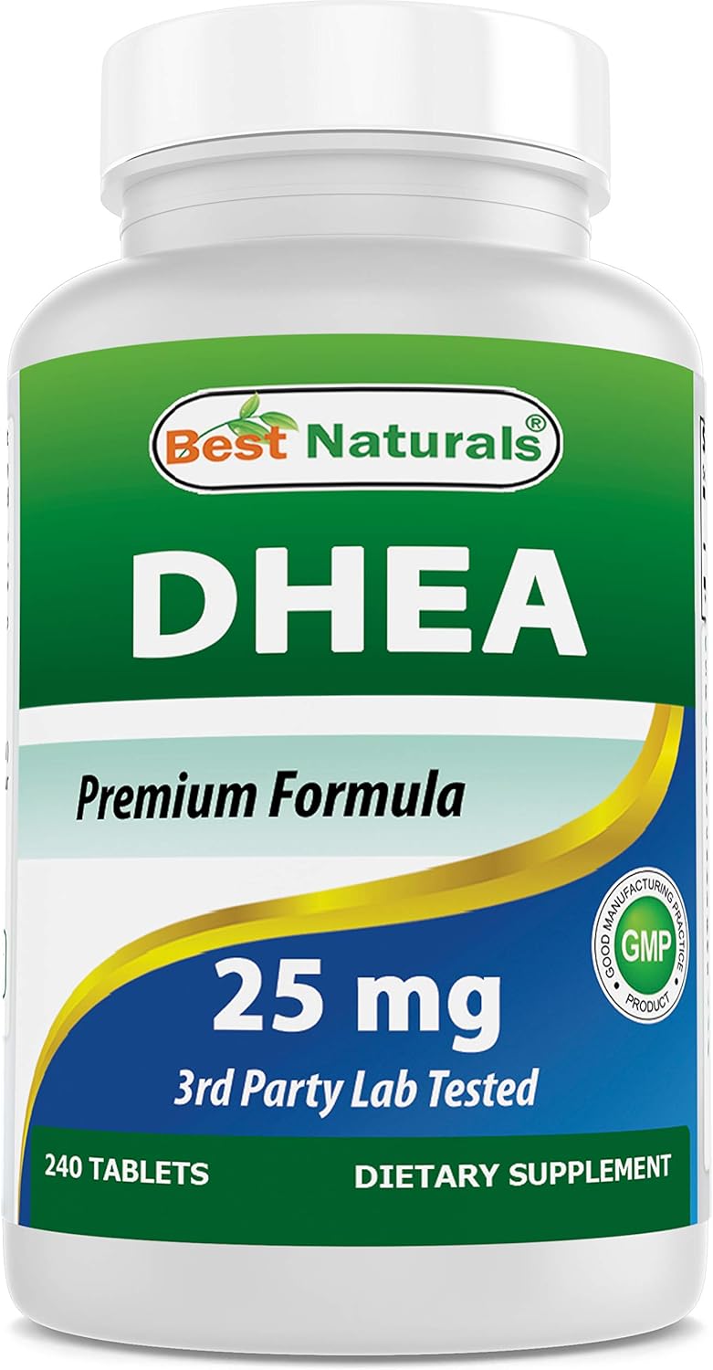 Natural DHEA Supplement 25mg - 240 Tablets for Hormone Balance in Men & Women - Healthy Aging Support - Made in USA