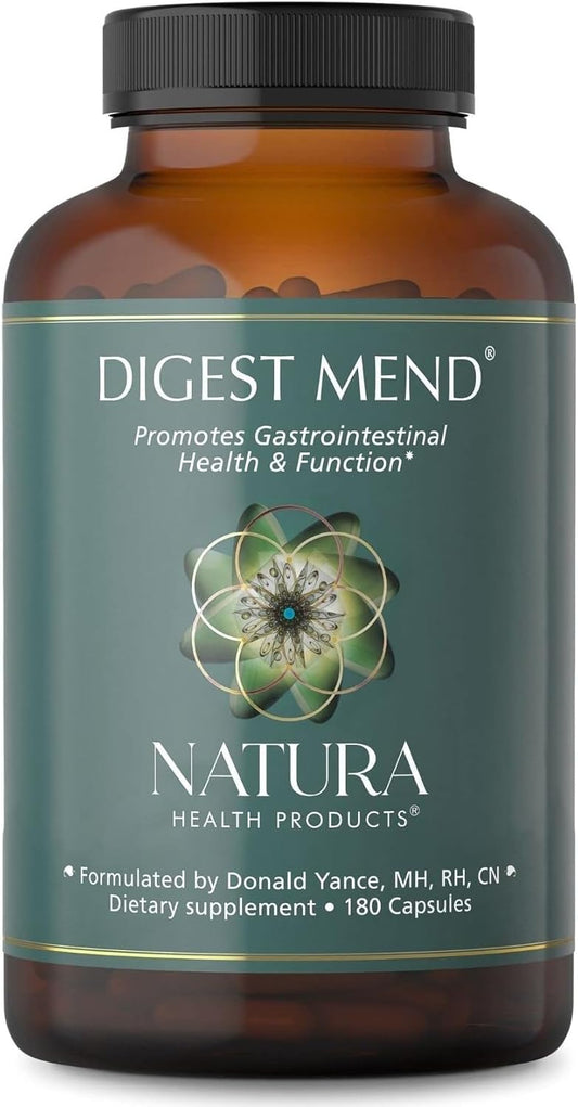 Natural Digest Mend Supplement with DGL, Aloe Vera, Marshmallow, Mastic Gum, & Chamomile - Supports Healthy Gastric Microbiome (180 Capsules)