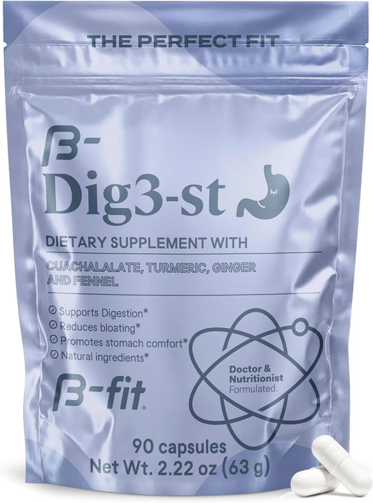 Natural Digestive Support Herbal Supplement with Ginger, Turmeric, Fennel, and Cuachalalate - 60 Capsules - Supports Normal Digestion - 100% Natural