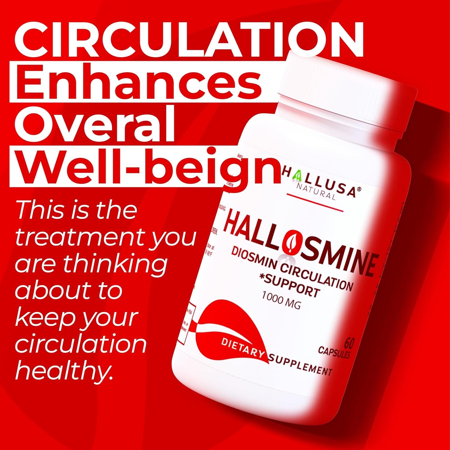 Natural Diosmin Circulation Support Supplement for Veins - Diosmina & Diosmine Formula for Healthy Circulation & Vein Health