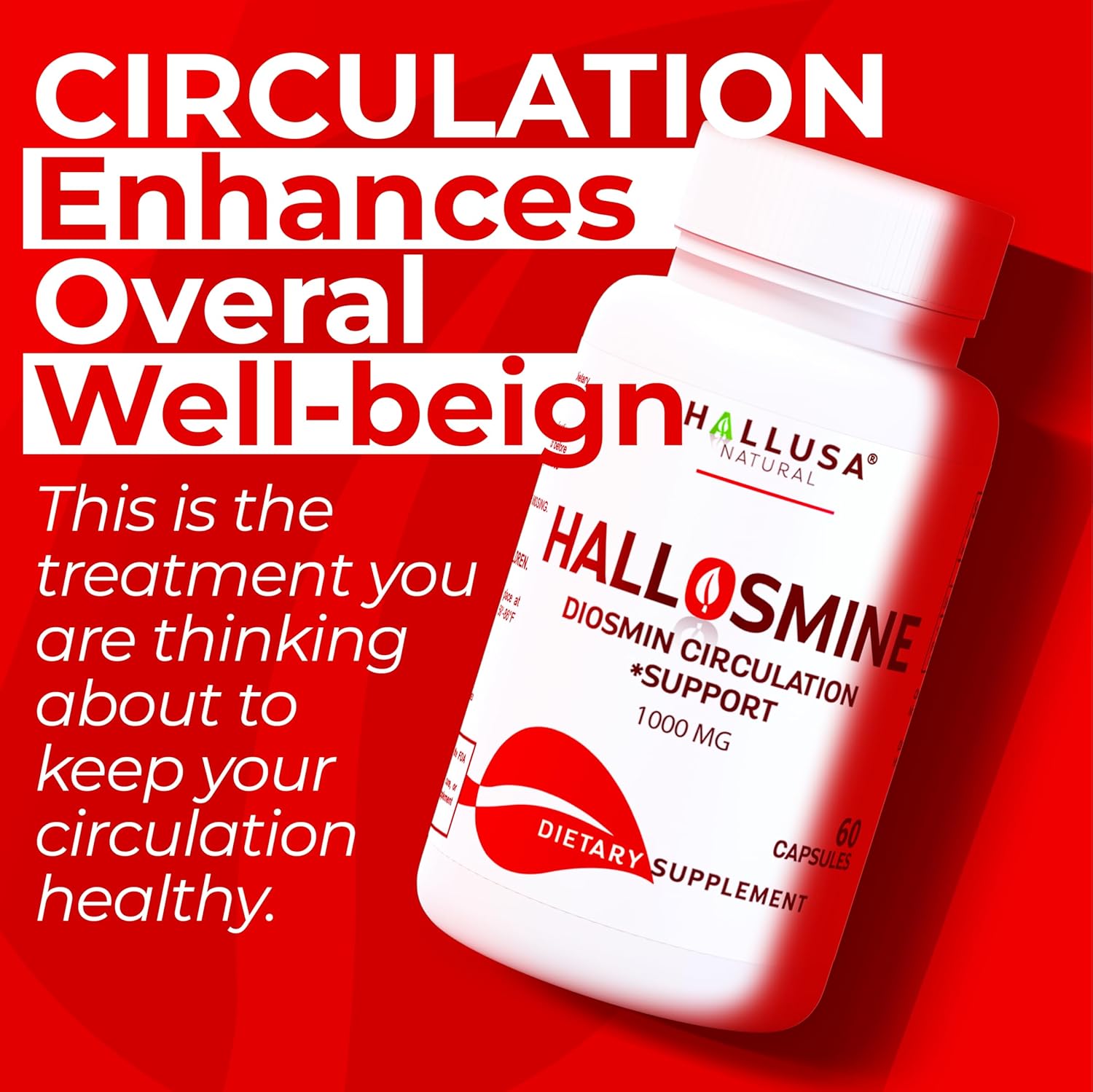 Natural Diosmin Circulation Support Supplement for Veins - Diosmina & Diosmine Formula for Healthy Circulation & Vein Health