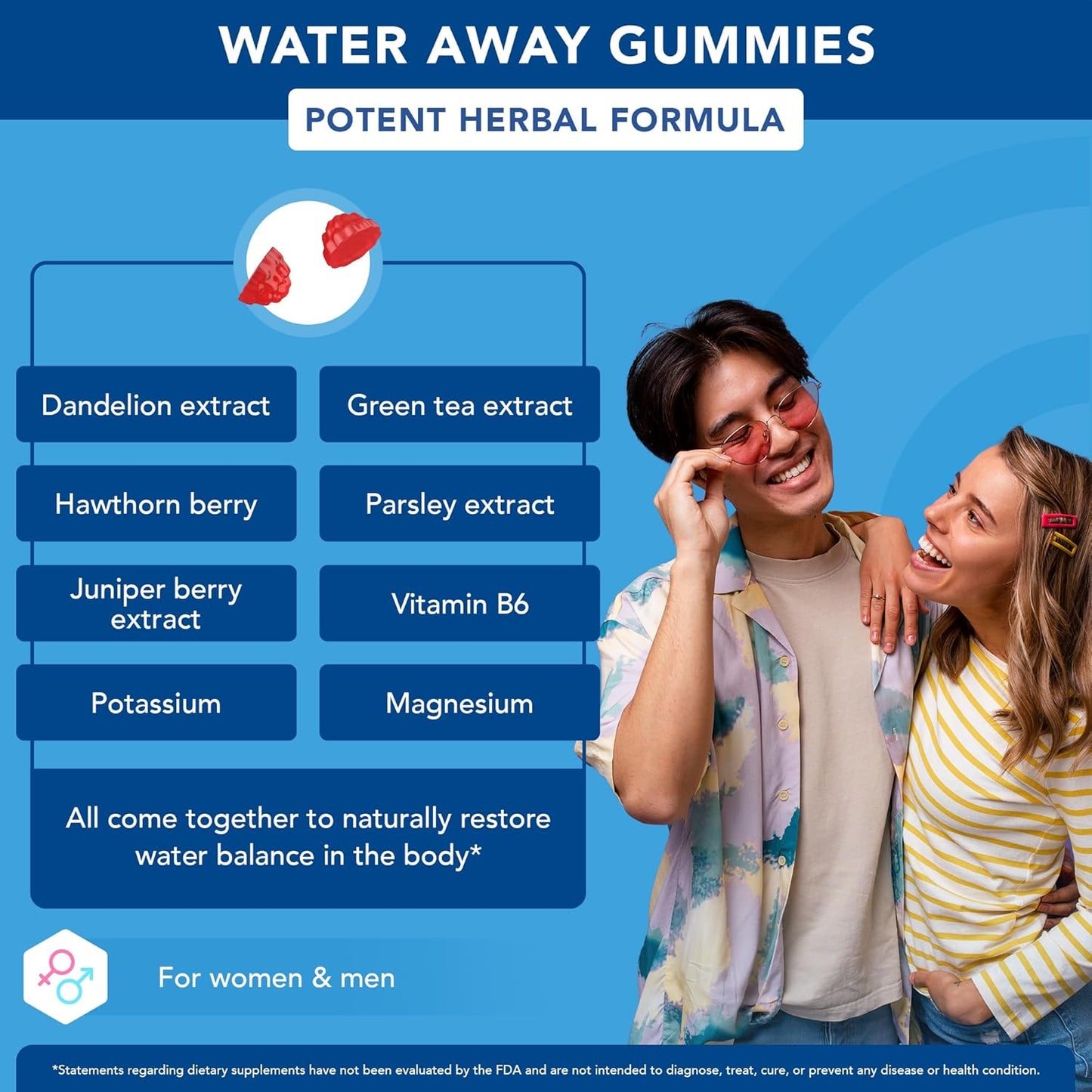 Natural Diuretic Gummies for Water Retention by GOJOY NATURALS - For Women & Men