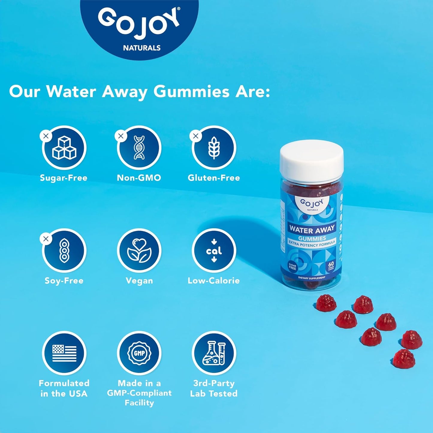 Natural Diuretic Gummies for Water Retention by GOJOY NATURALS - For Women & Men
