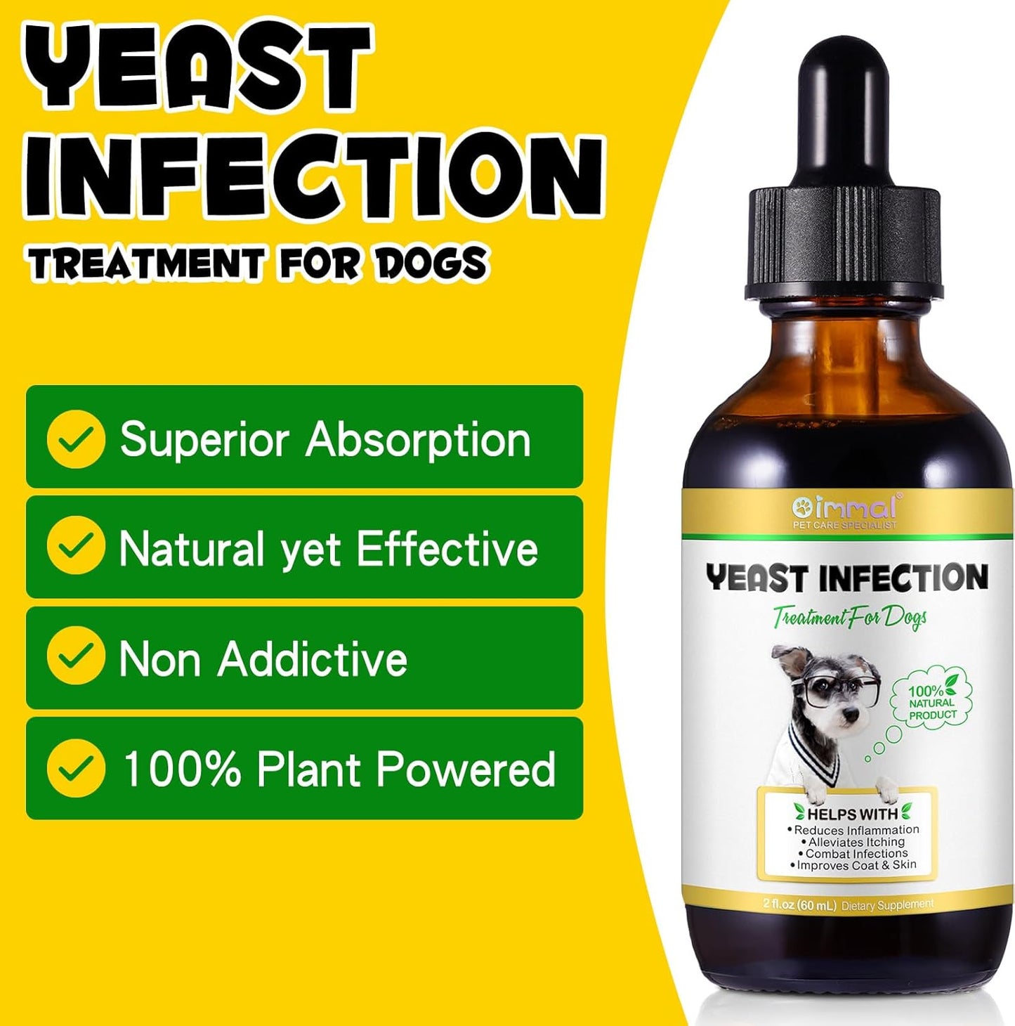 Natural Dog Yeast Infection Treatment with Bacon Flavor - 2 Fl Oz, Supports Ear Infection & Allergy Itch Relief, Reduces Inflammation, Improves Coat & Skin - akareni