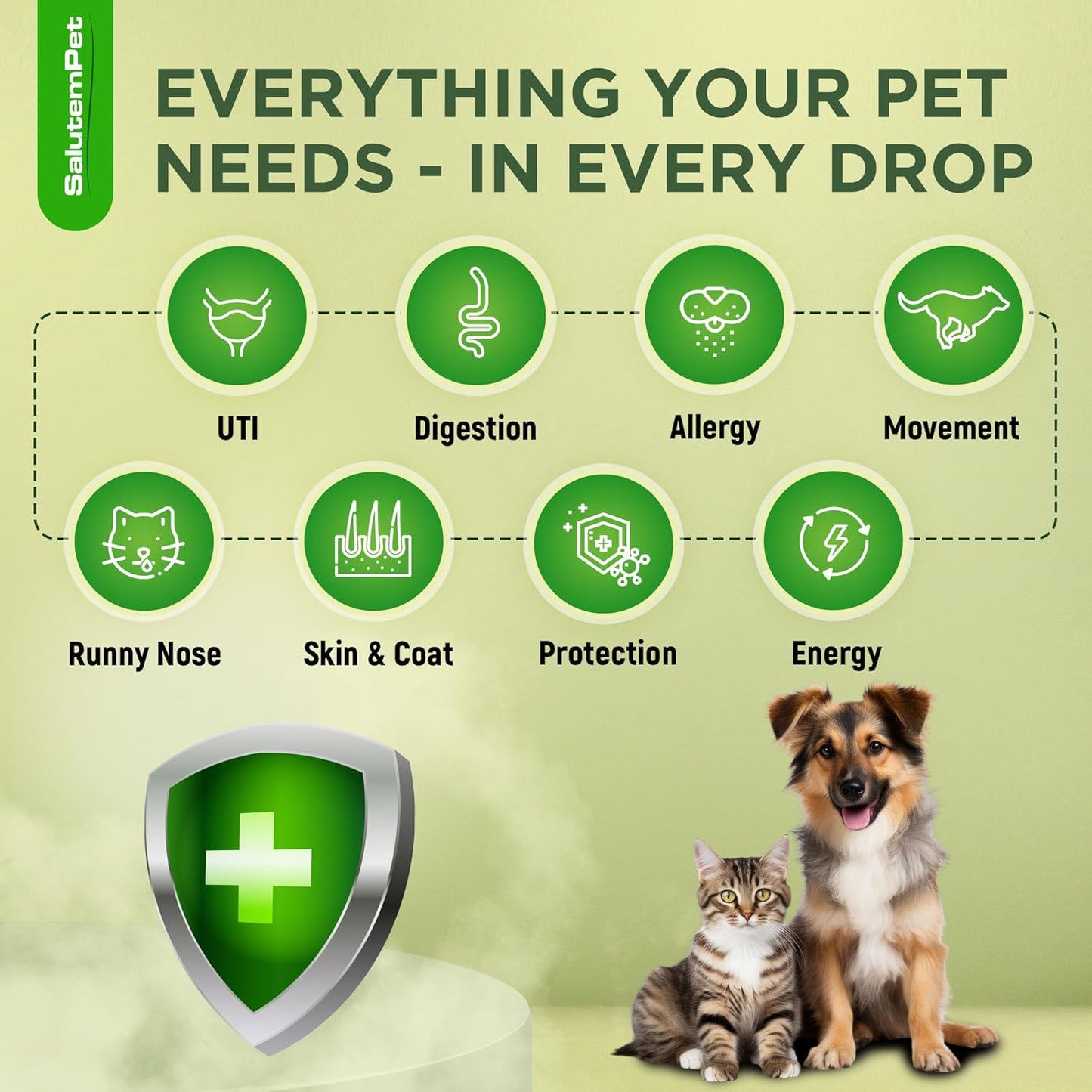 Natural Drops for Cats & Dogs | Antibiotics for Healthy Pets | Supports Urination, Digestion & Bones | Allergy Relief | 2 Oz Bottle