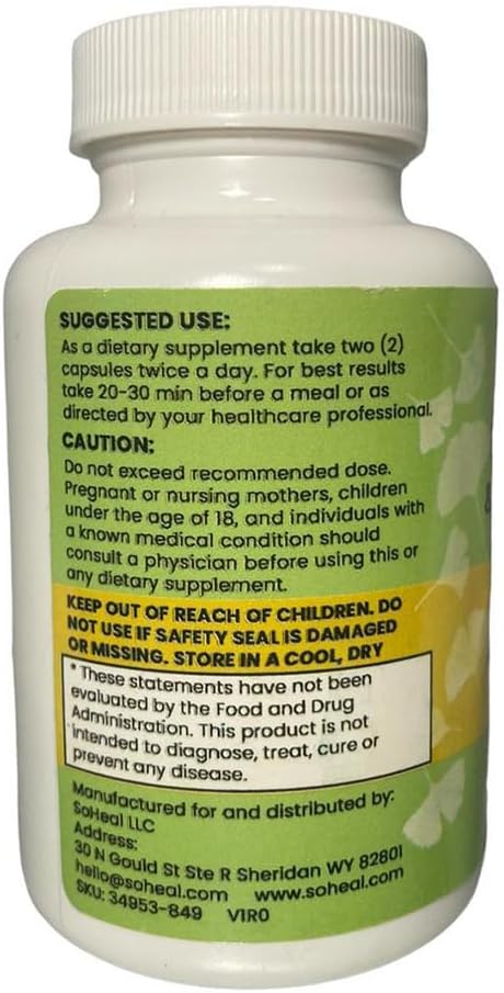 Natural Energy and Focus Supplement with Ginseng and Ginkgo Biloba - 30 Servings