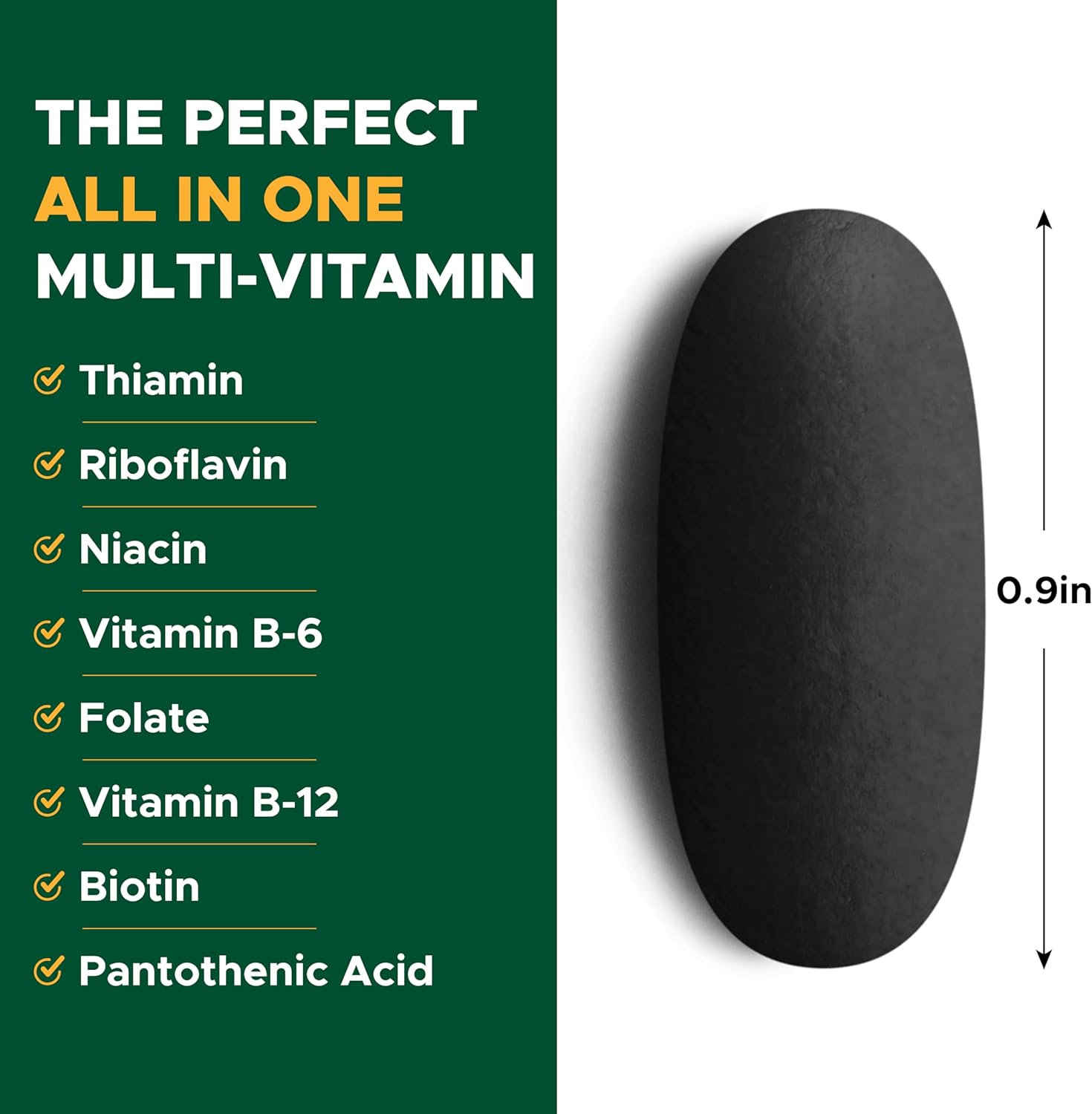 Natural Energy Boost Multivitamin with Whole Food Concentrates, Antioxidants, Amino Acids, Enzymes, Trace Minerals - 180 Count