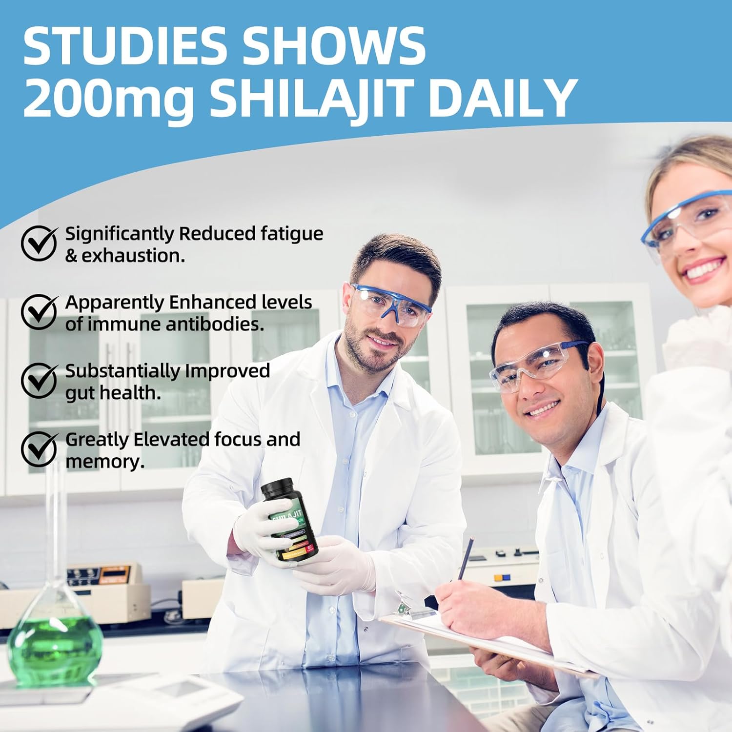 Natural Energy Boost Shilajit Capsules with Fulvic Acid, Minerals, Taurine, Vitamin C, B, Guarana Extract - 60 Capsules for Immune Health and Vitality