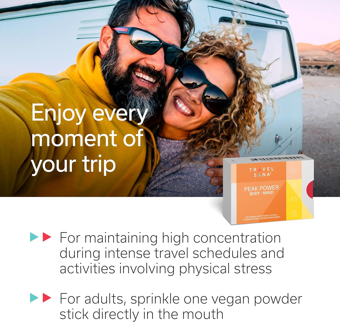 Natural Energy Booster with Mango Leaf Extract | Supports Focus and Clarity | Caffeine-Free Performance Enhancer | Fast-Acting | 10 Sticks