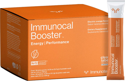 Natural Energy Boosting Supplement with Immunocal - Coffee, Green Tea, and Guarana Caffeine Sources for Focus and Alertness - Nrf2 Activator - Gluten and Sugar Free - 30 Servings