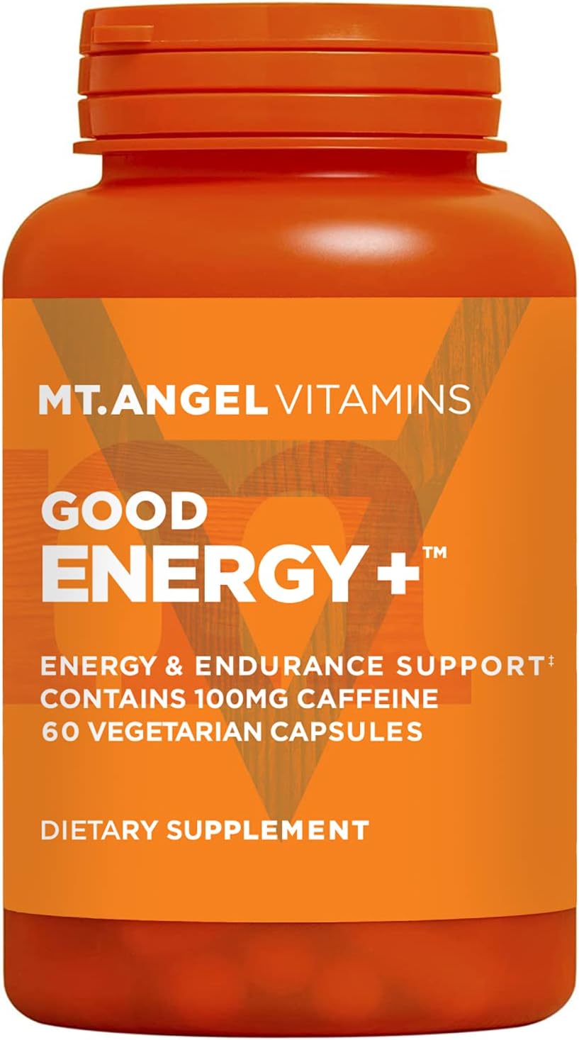 Natural Energy Supplement with Panax Ginseng & Rhodiola Rosea - Mood Booster Capsules (60 Count) by Mt. Angel Vitamins