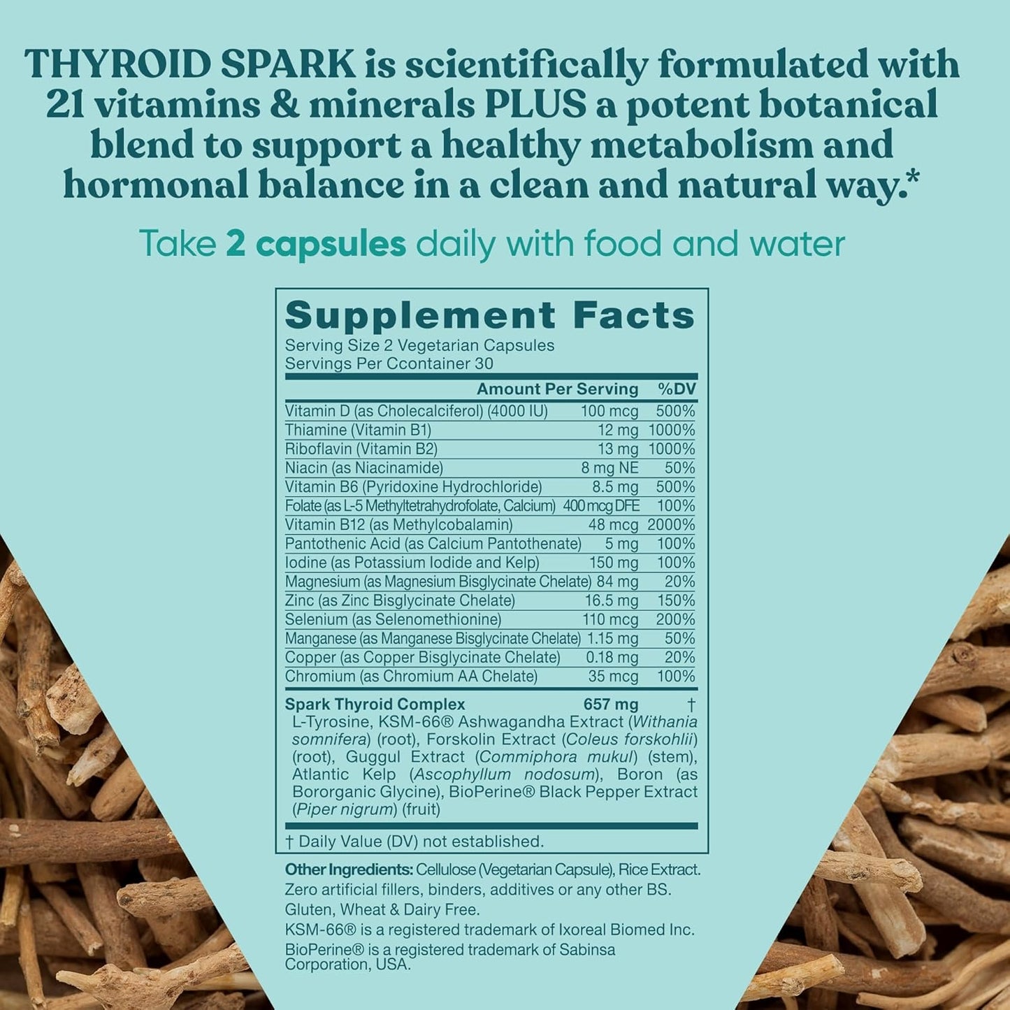 Natural Energy Support Supplement - Combat Fatigue, Hormone Balance, Enhanced Focus - Zinc, Selenium, Iodine - 60 Vegan Capsules