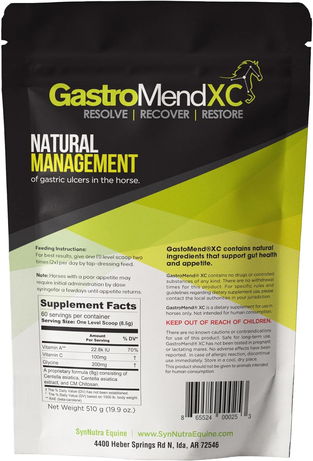 Natural Equine Stomach Health Supplement for Horses, Prevents and Heals Gastric Ulcers, Supports Gut Health, 30 Servings