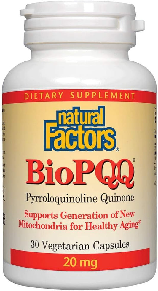 Natural Factors Biopqq 20 Mg Capsules - 30 Count Bottle - Antioxidant Supplement for Energy Support