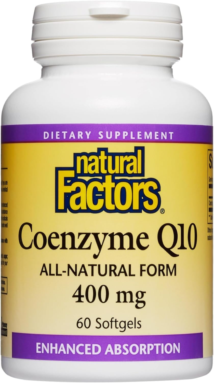 Natural Factors Coenzyme Q10 400 mg Softgels for Energy, Heart & Cognitive Support - 60 Count - BoostGo Australia