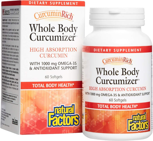 Natural Factors CurcuminRich Whole Body Curcumizer with Omega-3 EPA and DHA - 60 Softgels