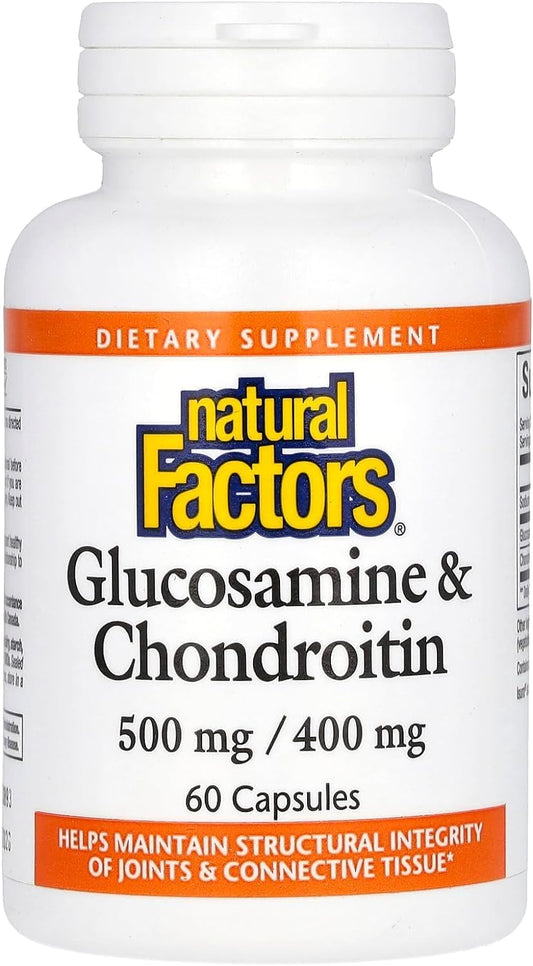 Natural Factors Glucosamine & Chondroitin Capsules for Healthy Joints & Connective Tissue - 60 Count