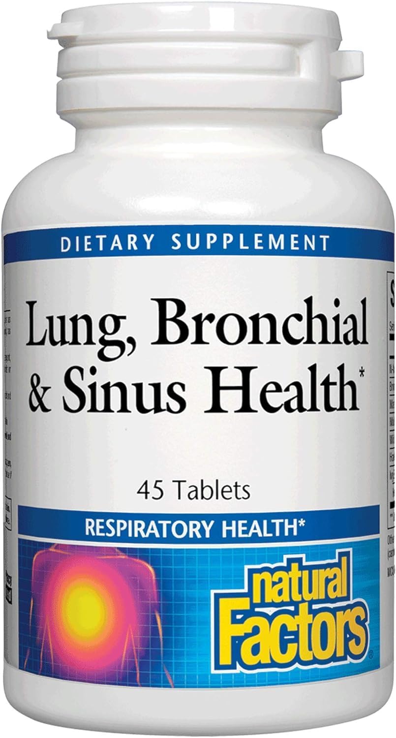 Natural Factors Lung, Bronchial & Sinus Health Supplement - 45 Tablets for Easy Breathing & Respiratory Support