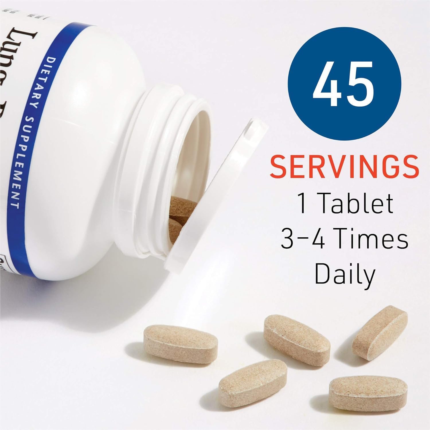 Natural Factors Lung, Bronchial & Sinus Health Supplement - 45 Tablets for Easy Breathing & Respiratory Support