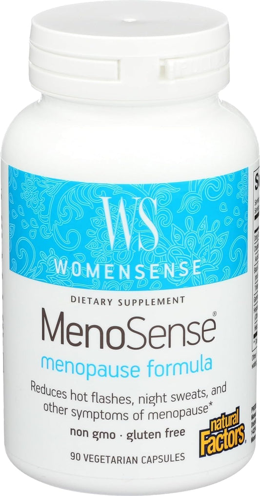 Natural Factors Menosense Capsules - 90 Count - Vegetarian Formula for Menopause Support