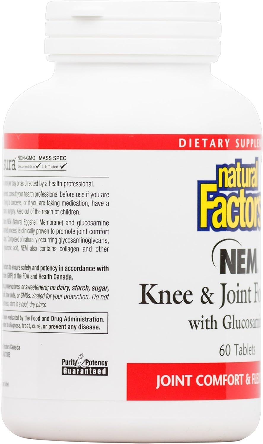 Natural Factors NEM Knee & Joint Formula Tablets for Flexibility and Comfort, 60 Count