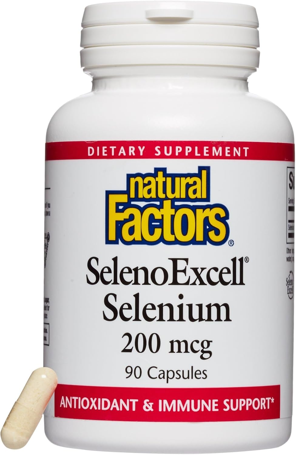 Natural Factors SelenoExcell Selenium 200mcg Capsules for Antioxidant and Immune Support