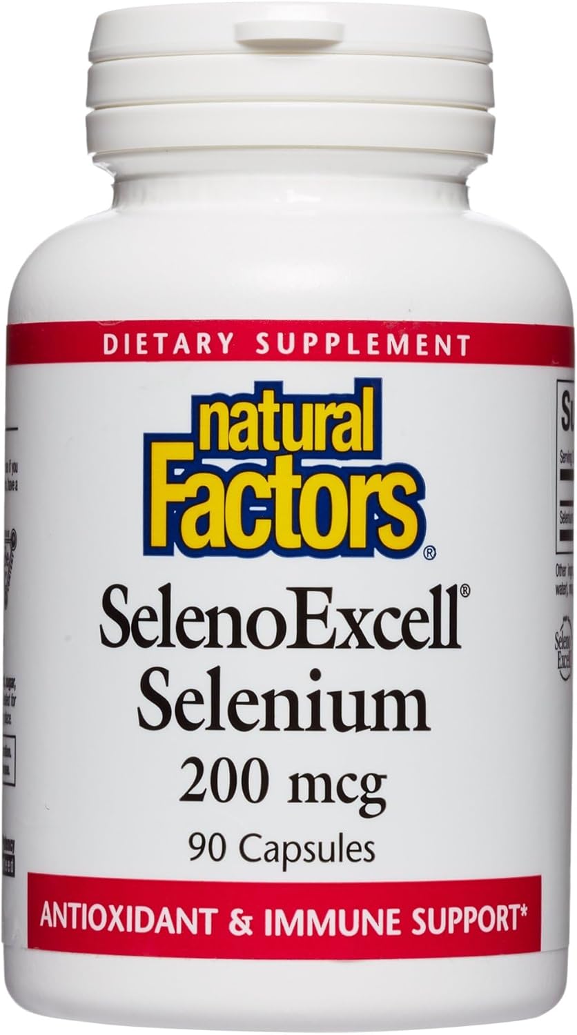 Natural Factors SelenoExcell Selenium 200mcg Capsules for Antioxidant and Immune Support