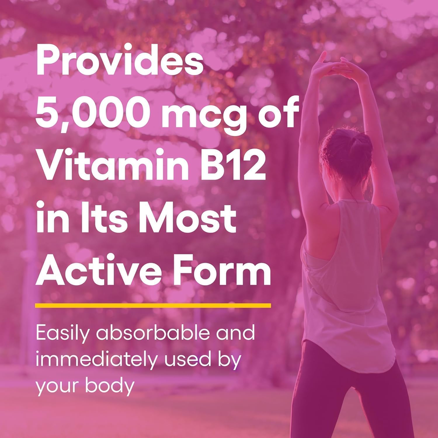 Natural Factors Vitamin B12 Methylcobalamin 5000 mcg Chewable Tablets for Energy and Immune Health - Vegetarian - 60 Servings