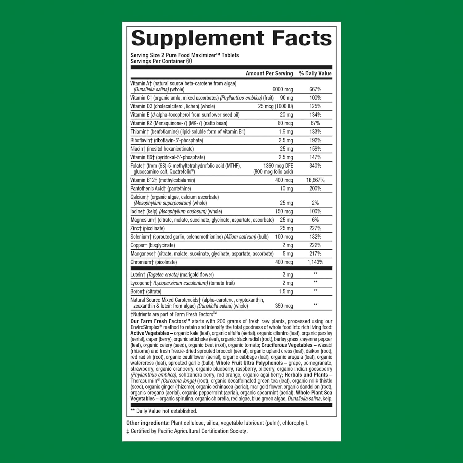 Natural Factors Whole Earth & Sea Men's Multivitamin & Mineral - 120 Tablets, Equivalent to ½ lb of Veggies