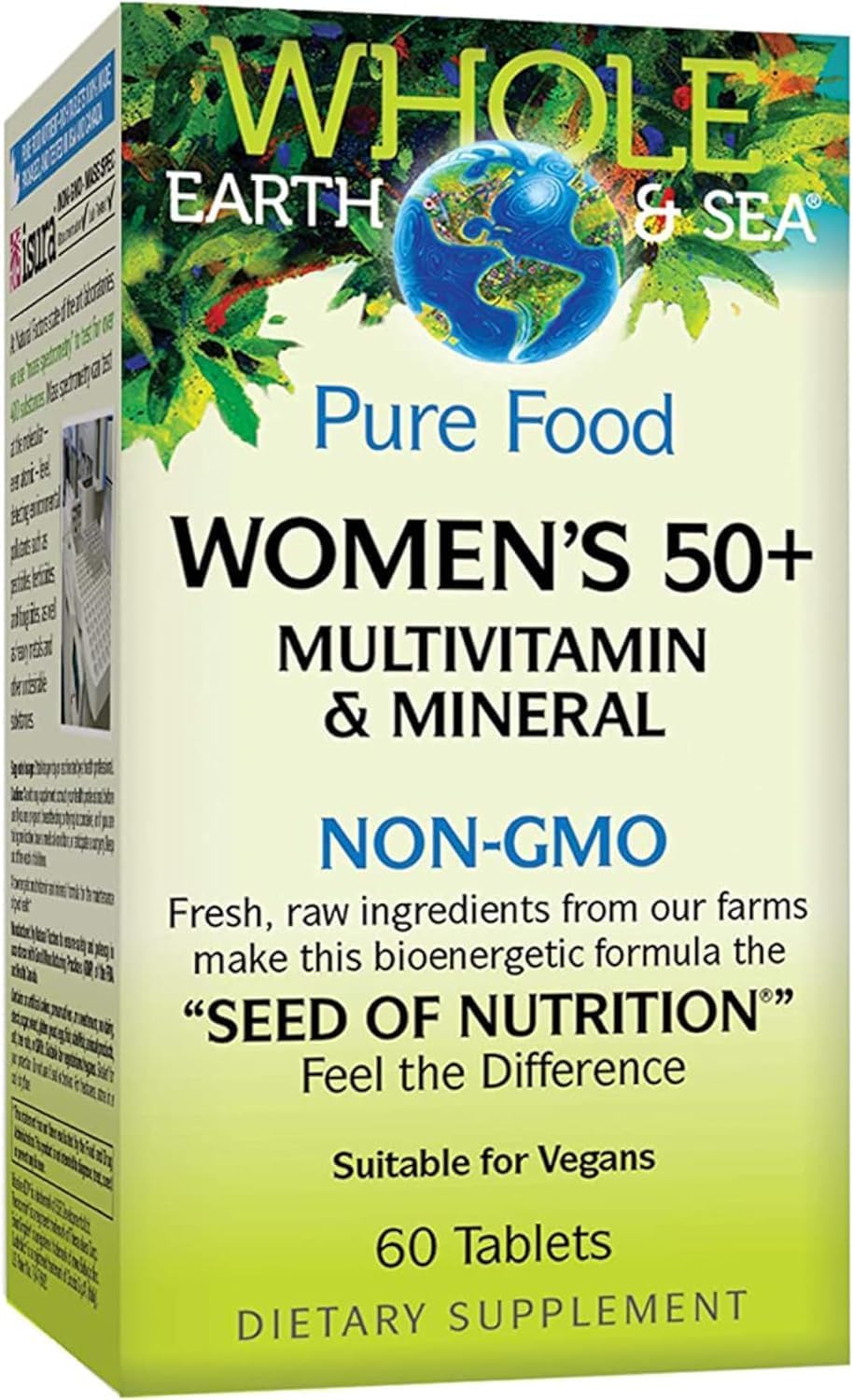 Natural Factors Women's 50+ Multivitamin & Mineral - 60 Count - Equivalent to ½ lb of Veggies - Pack of 1