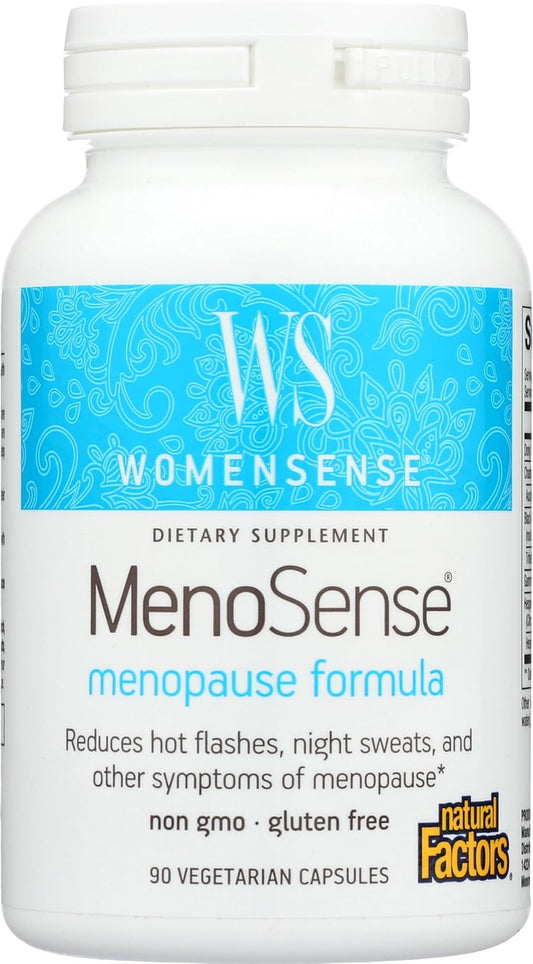 Natural Factors WomenSense MenoSense: Vegan Non-GMO Menopause Supplement - 90 Capsules - Symptom Relief