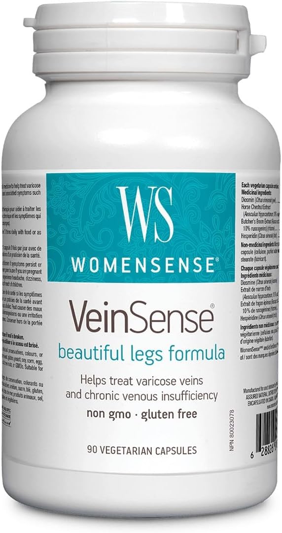 Natural Factors WomenSense VeinSense - Vegan Beauty Supplement for Healthy Veins & Legs - Non-GMO, 60 Capsules