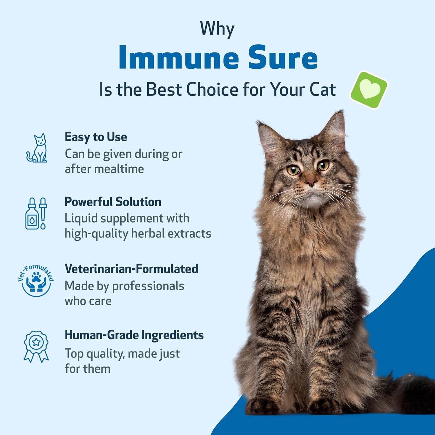 Natural Feline Immune Support Supplement - Promotes Healthy Immune System, Digestive Health, Andrographis, Echinacea, Vitamin C, Zinc - Veterinarian-Designed Formula 4 oz