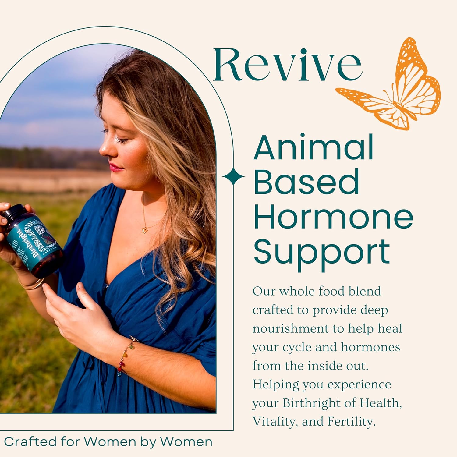 Natural Female Hormone Support for Energy, Fertility, Menstrual Cycle, Ovulation, Pregnancy, and Menopause - Liver, Kidney, Magnesium, Red Raspberry Herbal Blend