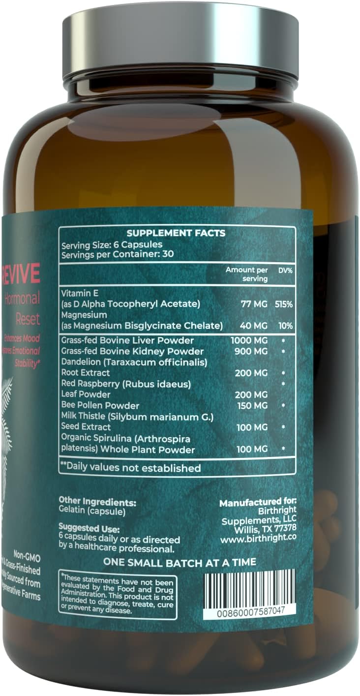 Natural Female Hormone Support for Energy, Fertility, Menstrual Cycle, Ovulation, Pregnancy, and Menopause - Liver, Kidney, Magnesium, Red Raspberry Herbal Blend