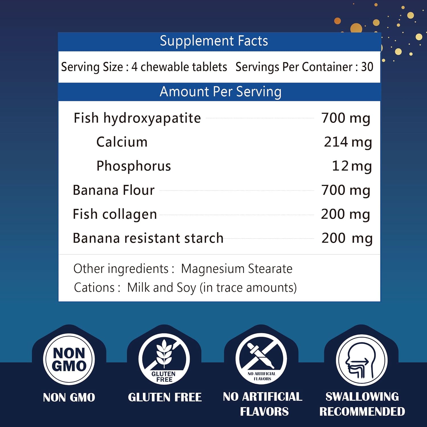 Natural Fish Scale Calcium Supplement for Strong Bones and Muscles | Effective Absorption, Bone Health Support | 120 Chewable Tablets for All Ages